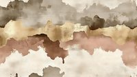 Abstract watercolor background in earthy tones with blended gold, brown and dusty pink clouds creating dreamy atmospheric effect. Seamless pattern for wall art.