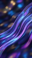 Abstract flowing purple and blue light streams with bokeh background for digital art and modern design projects.