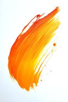 Vibrant orange and yellow paint stroke on white background, creating dynamic movement and energy for creative design projects.