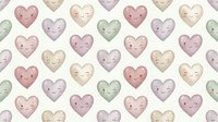 Cute kawaii hearts seamless pattern with smiling faces in pastel colors. Perfect for Valentine's Day designs, children's products, and romantic backgrounds.