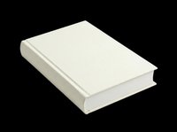 Blank white hardcover book isolated on transparent background, ready for mockup, sticker, print on demand, sublimation, and t-shirt design use.