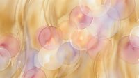Abstract flowing background with translucent circles in warm golden pink and purple tones creating dreamy bokeh effect for modern design projects.