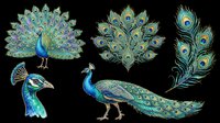 Peacock bird isolated on transparent background, ready for t-shirt design, clipart, stickers, sublimation and print-on-demand products.