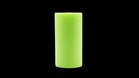 Bright lime green cylindrical candle isolated on transparent background, ready for design use on t-shirts, stickers, print-on-demand products, and digital crafts.