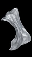 Flowing silver fabric isolated on transparent background, ready for design use on t-shirts, sublimation, print-on-demand products, stickers, and digital crafts.