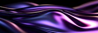 Smooth flowing abstract waves in purple, pink and black colors create dynamic motion effect against dark background. Modern design element for creative projects.