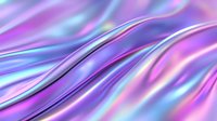 Flowing abstract waves in vibrant holographic colors with smooth gradient transitions between purple, pink, and blue creating dynamic motion effect for modern design.