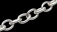 Silver metal chain links isolated on transparent background, ready for t-shirt design, stickers, clipart, print on demand, and sublimation projects.