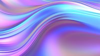 Flowing abstract waves in vibrant holographic colors with smooth gradients of pink, purple and blue creating dynamic curved lines and fluid motion effect.