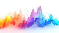 Vibrant rainbow wave pattern with flowing translucent layers creating dynamic movement and energy on white background, suitable for modern abstract design projects.