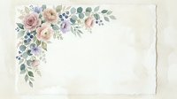 Watercolor floral corner arrangement with roses, berries and eucalyptus leaves on cream textured paper background for wedding invitations and stationery design.