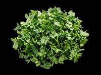 Chopped fresh parsley pile isolated on transparent background, ready for food design, recipe cards, menu clipart, stickers, print on demand, and sublimation projects.