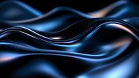 Abstract flowing waves with metallic blue and silver gradients creating dynamic motion patterns for modern digital backgrounds and presentations.
