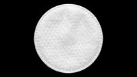 Round cotton pad isolated on transparent background, ready for beauty, skincare, and cosmetic design use. Great for stickers, clipart, print on demand, and T-shirt design.