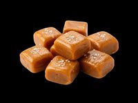 Caramel candies with sea salt sprinkles isolated on transparent background, ready for clipart, print-on-demand, t-shirt designs, stickers, and sublimation projects.