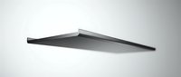 Modern minimalist black triangular shelf or floating platform isolated on white background for contemporary interior design and home decor applications.