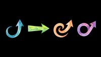 Colorful arrow icons set with curved and straight directional symbols in blue, green, orange, and purple isolated on transparent background for web design, infographics, and digital projects.