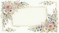 Elegant floral frame with roses, lavender, and eucalyptus leaves on cream background. Gold decorative border. Isolated design element for invitations, cards, and wedding stationery projects.