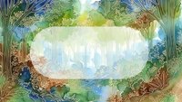 Watercolor tropical jungle frame with palm leaves and exotic foliage in green blue tones. Natural botanical border for summer designs and decorations.