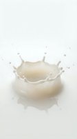White milk splash crown with droplets on clean background for dairy and beverage advertising campaigns.