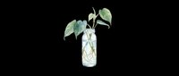 Watercolor botanical illustration of fresh green leaves in glass vase with water, isolated on transparent background. Ready for clipart, t-shirt design, stickers, print-on-demand products and sublimation projects.