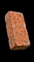 Old red clay brick isolated on transparent background, cut out and ready for construction, architecture, and building design projects, stickers, clipart, and print on demand.