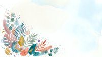Watercolor botanical arrangement with tropical leaves, monstera, palm fronds, and abstract brushstrokes in soft pastels. Ideal for wellness, nature, and lifestyle design projects.