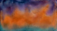Abstract watercolor background with vibrant orange purple and teal blue gradient blending for artistic design projects and creative presentations.
