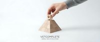 Hand placing wooden block on pyramid structure representing business hierarchy and teamwork on white background for corporate presentations.