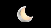 Crescent moon night light with soft glowing interior, isolated on transparent background. Ready for t-shirt designs, stickers, clipart, sublimation, and print-on-demand products.