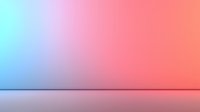 Soft gradient background transitioning from light blue to coral pink with reflective floor surface creating minimalist studio setup for product photography or design projects.