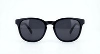 Black sunglasses with dark lenses isolated on white background for fashion accessories design and summer eyewear concepts.