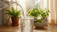 Young woman watering potted plants with fresh water indoors, sustainable living and home gardening concept for eco-friendly lifestyle design.