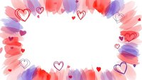 Watercolor heart frame with pink purple red brushstrokes on white background for Valentine's Day cards romantic designs wedding invitations love themes.