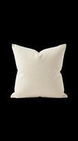 Cream linen throw pillow isolated on transparent background, ready for home decor design, interior mockups, e-commerce product displays, and digital marketing materials.