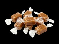Caramel candies wrapped in cellophane, isolated on transparent background. Ready for design use on t-shirts, clipart, stickers, print-on-demand products, and sublimation projects.