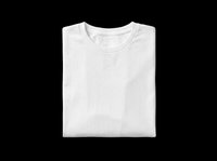 Folded white crew neck t-shirt isolated on transparent background, ready for mockup, print on demand, apparel design, stickers, and clipart use.