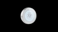 Round smart thermostat displaying 72 degrees, isolated on transparent background, ready for T-shirts, stickers, clipart, print on demand, and sublimation design use.