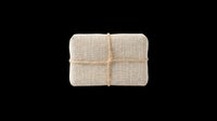 Beige wrapped gift box with twine on transparent background, ready for design use on t-shirts, stickers, clipart, and print-on-demand products.
