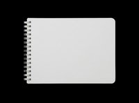 Spiral bound blank notebook with white cover, isolated on transparent background, ready for mockups, stationery design, clipart, print on demand, and t-shirt use.