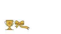 Isolated gold trophy cup with star and decorative bow ribbon on white background, ready for award ceremony designs, certificates, and achievement graphics.