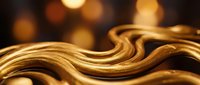 Flowing golden waves with warm bokeh lights creating elegant abstract background for luxury design projects and premium branding materials.