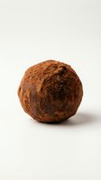 Chocolate truffle dusted with cocoa powder, isolated on white background. Perfect for food, bakery, confectionery, and culinary design projects.