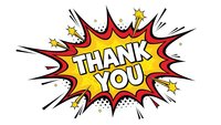 Comic book style thank you explosion burst with yellow and red colors on white background isolated for greeting cards and appreciation messages.