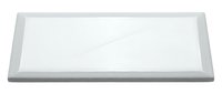 White rectangular shower tray with modern minimalist design and raised edges, isolated on transparent background for bathroom renovation projects.