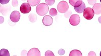 Watercolor pink and purple circles scattered on white background create delicate seamless pattern. Soft transparent dots form gentle flowing design for fabric, wallpaper, packaging.