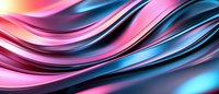 Smooth flowing curves in pink and blue create dynamic abstract background with glossy metallic effect. Modern gradient waves design for presentations and layouts.