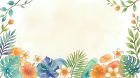 Watercolor tropical floral frame with colorful flowers and leaves on a light background, perfect for invitations, greeting cards, and social media posts.