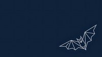 Geometric bat silhouette with connected lines on dark navy background, suitable for logos, tech designs, Halloween graphics, and modern digital artwork projects.