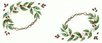 Twisted vine branches with green leaves and brown seeds forming decorative frames, suitable for botanical illustrations, wedding invitations, and nature-themed design projects.